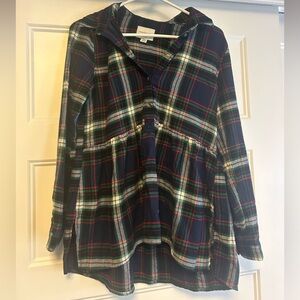 American Eagle Outfitters Flannel Peplum Shirt